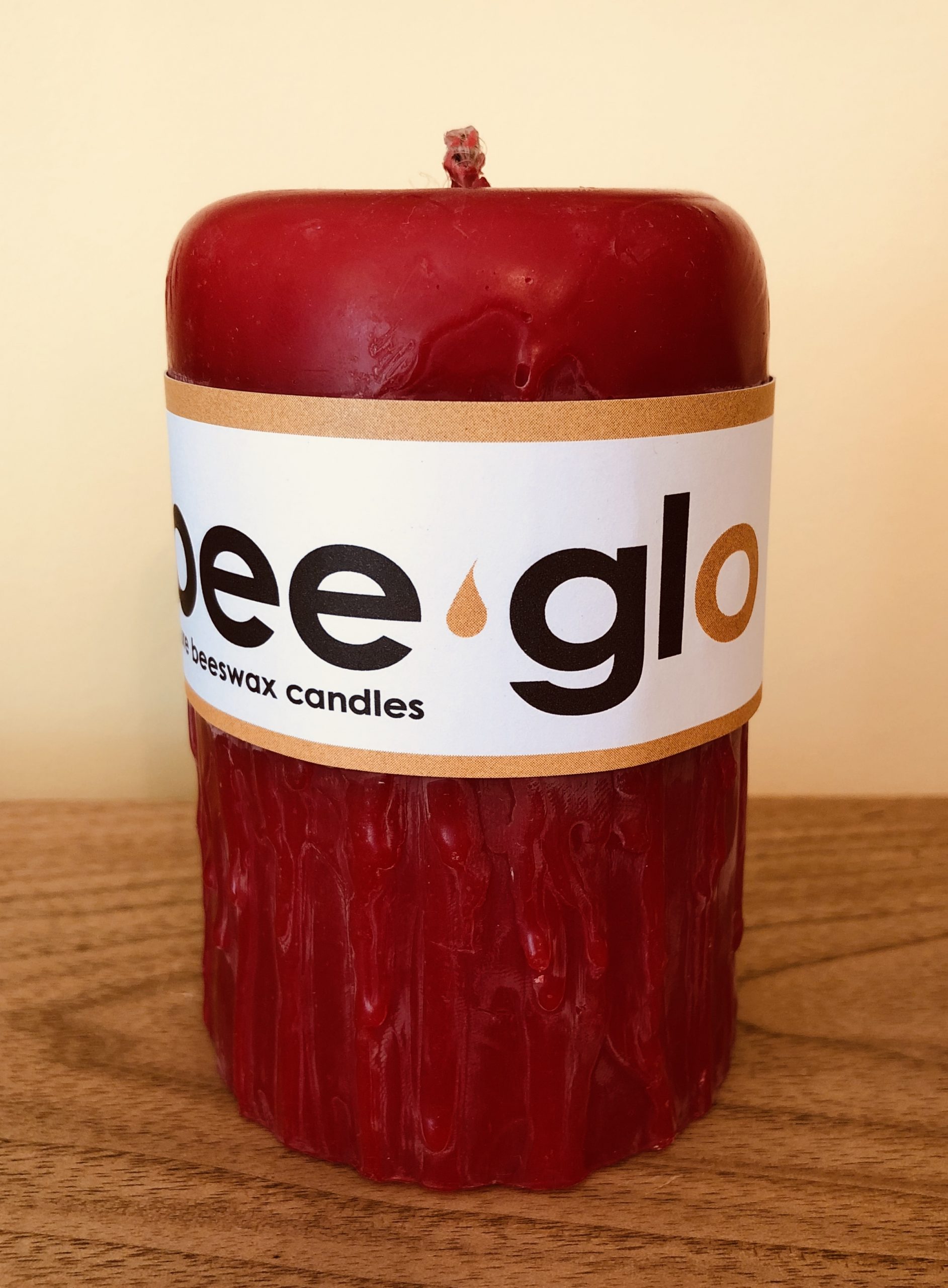 Beeswax Candles Drip Pillar - Medium - Christmas Red